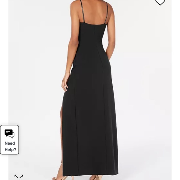 EMERALD SUNDAE Juniors' High-Slit Formal Gown Black Dress Evening Wear - Picture 4 of 13